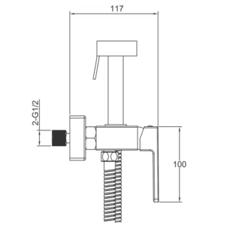 Гигиенический душ со смесителем Gappo G2017-9 оружейная сталь